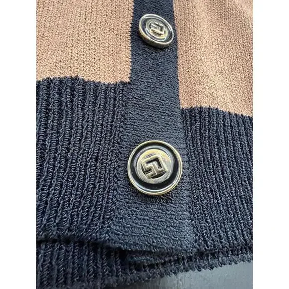 ST JOHN COLLECTION Tan & Black Cardigan Sweater - sz 8 - Picture 3 of 8